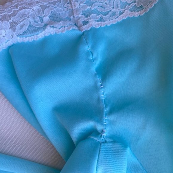 CLAIRE BY LUCIE BEVERLY HILLS VTG BLUE NIGHT GOWN - Picture 6 of 9